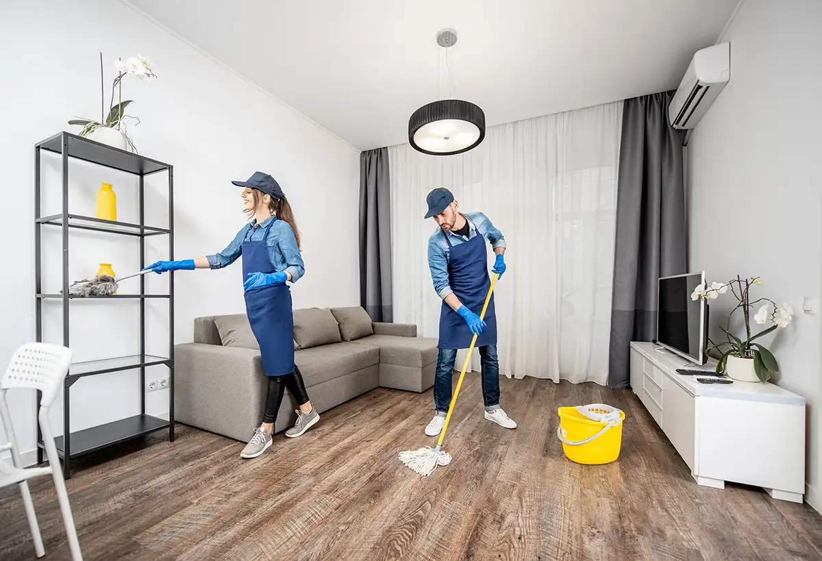 Residential cleaning service showcasing before and after